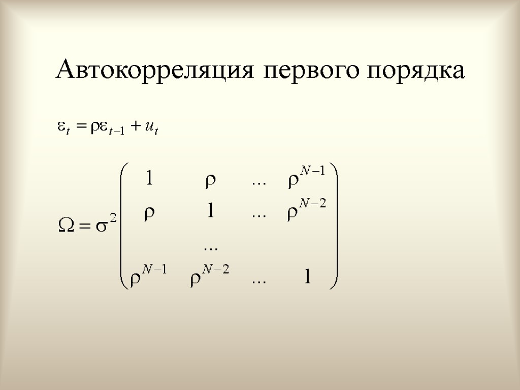 Автокорреляция первого порядка